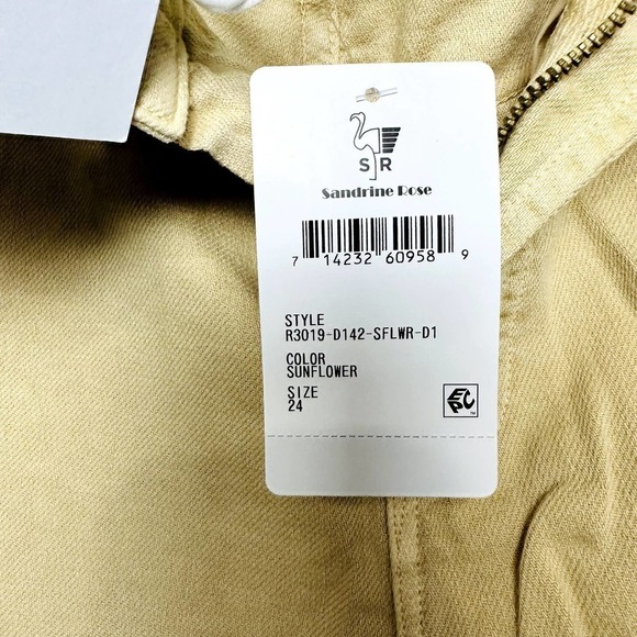 Free People X Sandrine Rose NWT Harem Mid Rise Raw Hem Shorts Sunflower Size 24 - Picture 9 of 11